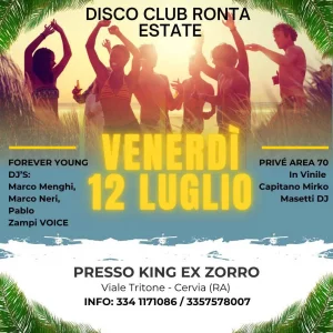 DISCO CLUB RONTA ESTATE Venerdì @ KING 12 Luglio 2024