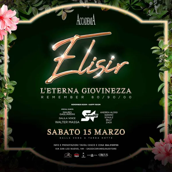 ELISIR @ Accademia 15 Marzo 2025