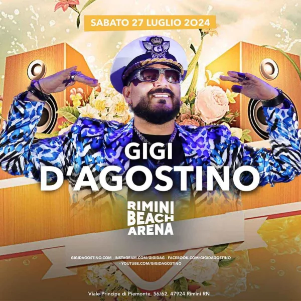GIGI D'AGOSTINO @ Rimini Beach Arena 27 Luglio 2024