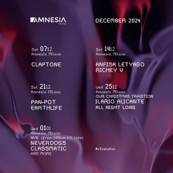 PAN-POT + EARTHLIFE @ Amnesia Milano 21 Dicembre 2024