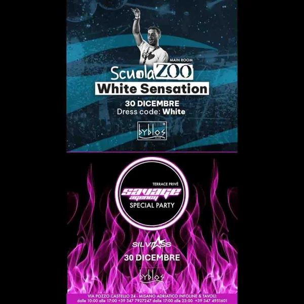 WHITE SENSATION PARTY + SAVAGE SPECIAL PARTY @ Byblos club